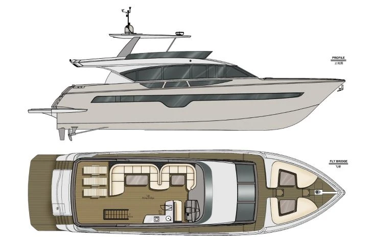 85ft Cruising Power Yachts layout 1